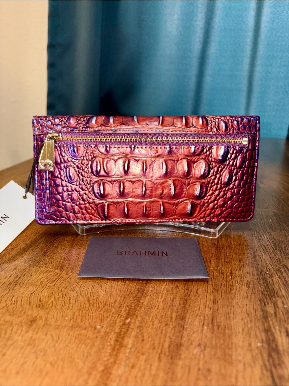 Brahmin NWT Ady - Dawning Ombré - Dusk Inspired Leather Wallet - Plum - Picture 2 of 14